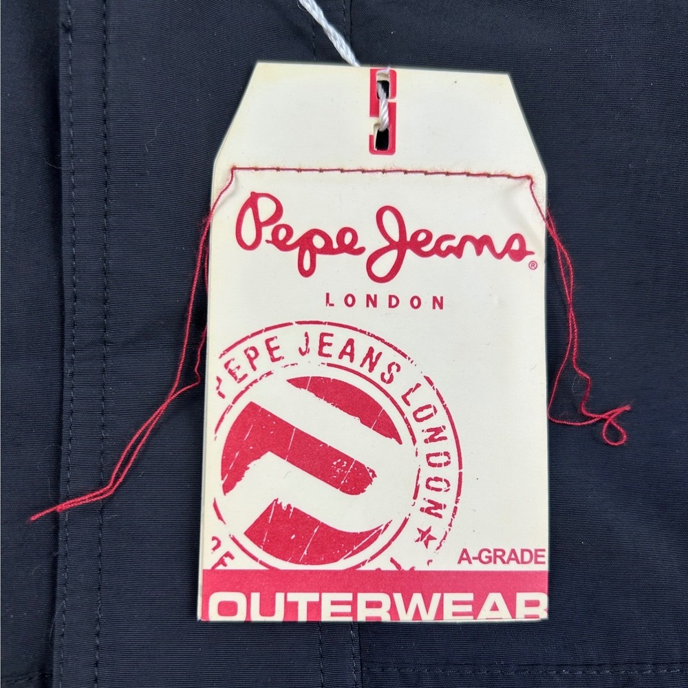 VTG Pepe Jeans London Mens Heavy Winter Parka Jacket Black Faux Fur Hood NWT - Picture 7 of 15